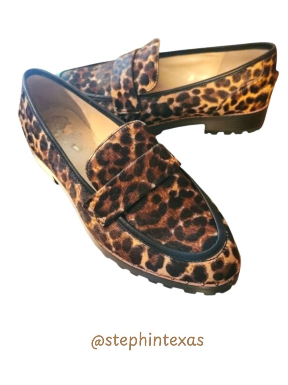 Vince Camuto Golinda Animal Fur Print Loafers  Lug SoleSize 8